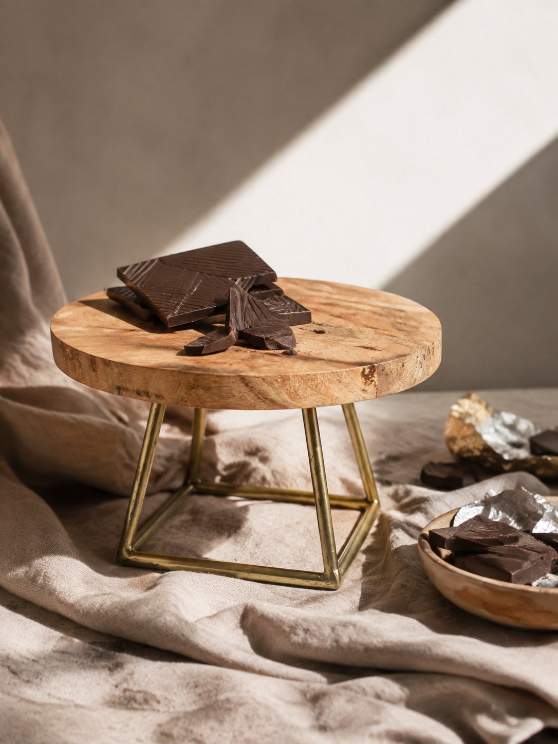 Maple Brass Serving Stand