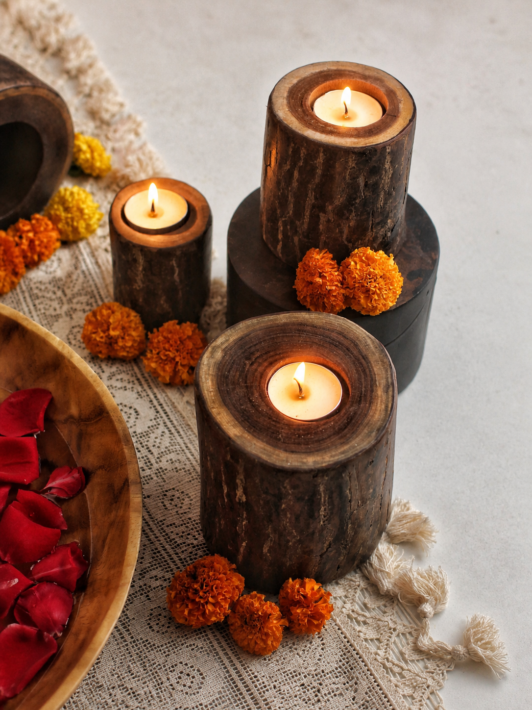 Wooden Candle Stands