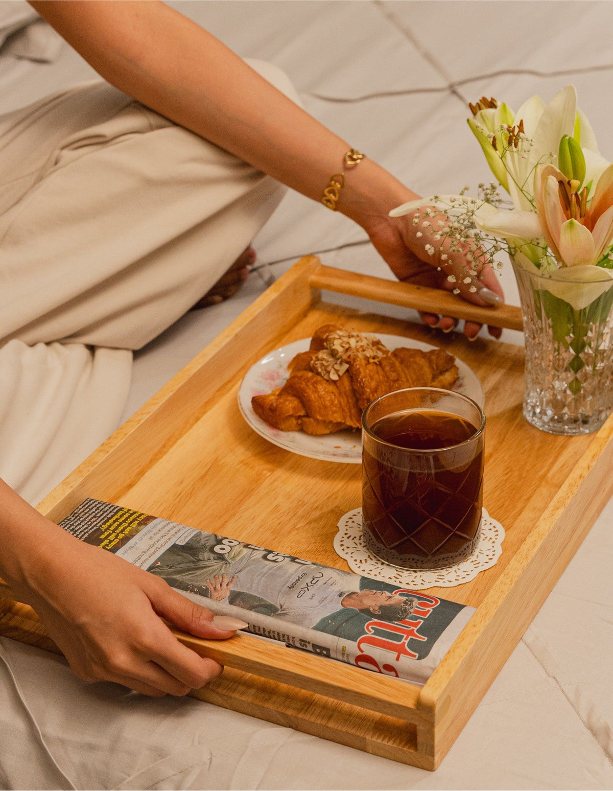 Broad Tray - Set of 2, Natural Finish, view 2