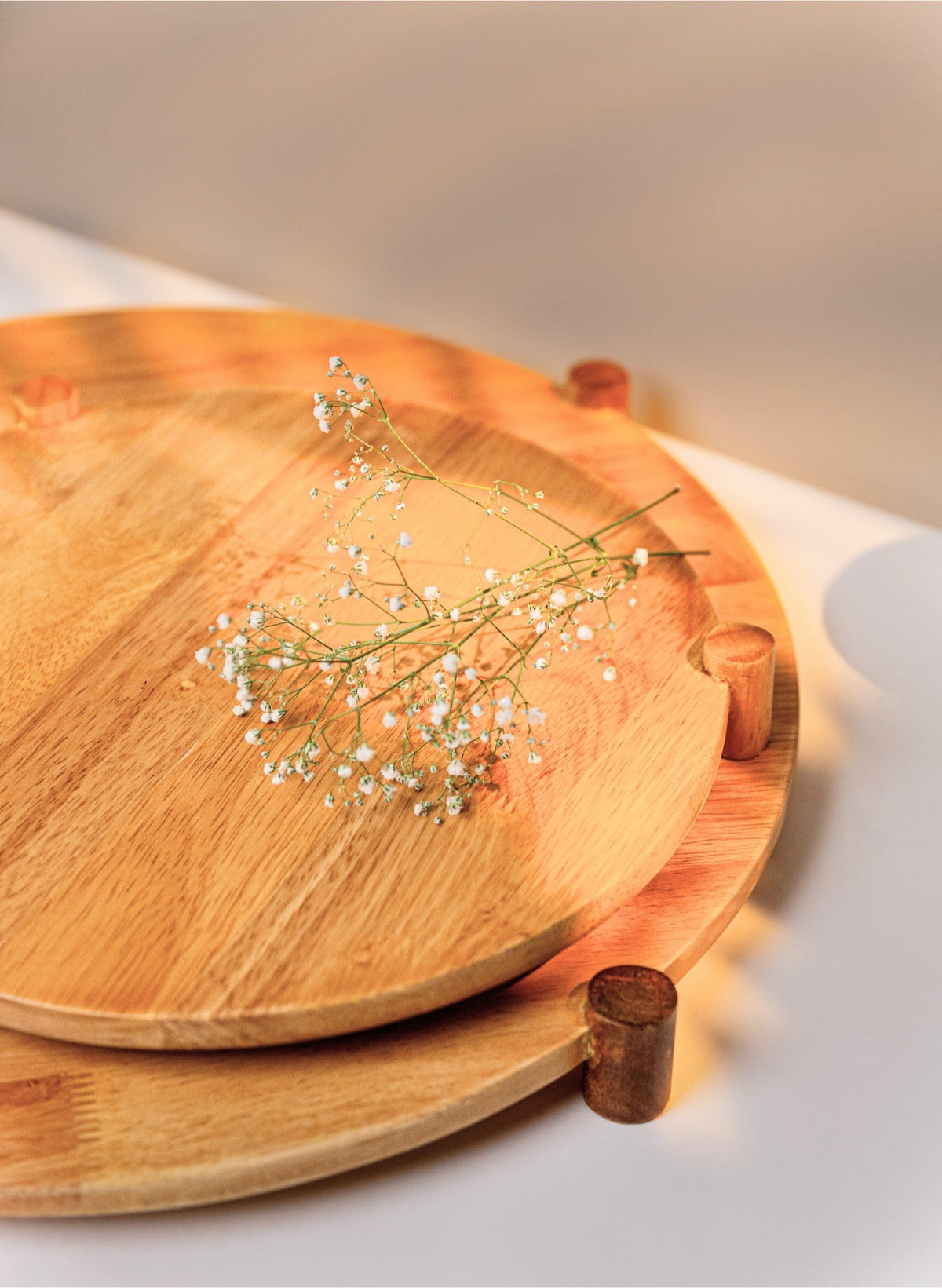 Lazy Susan - Set of 2, Natural Finish, view 2